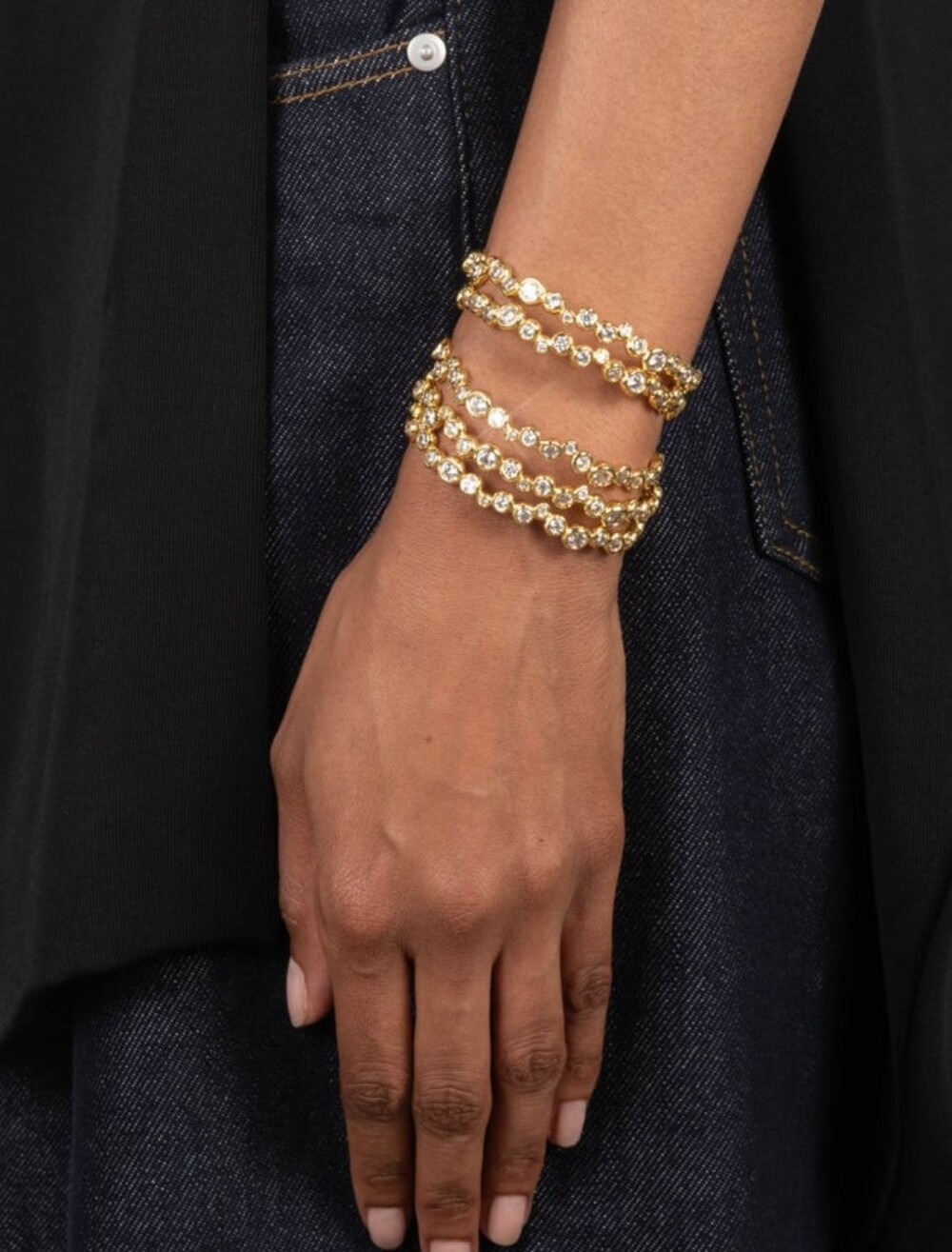 *Set of 3* Alexis Bittar Asterales Gold Skinny Cuff Bracelet